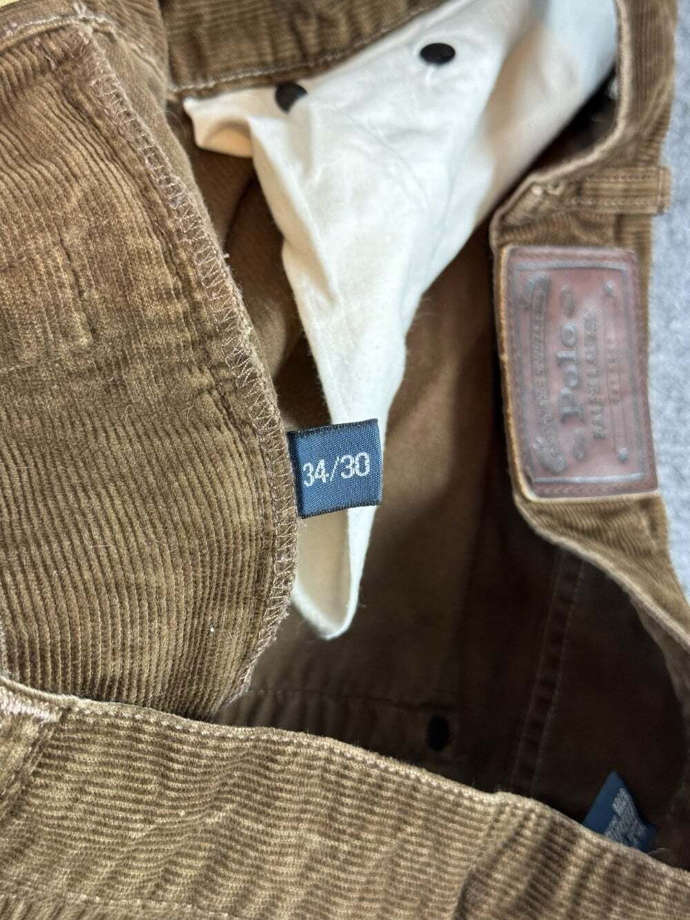 Vintage Polo Ralph Lauren Brown Corduroy Classic Fit Straight Leg Pants Mens 34 - Picture 9 of 12